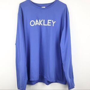 Oakley Spellout Long Sleeve Blue T Shirt